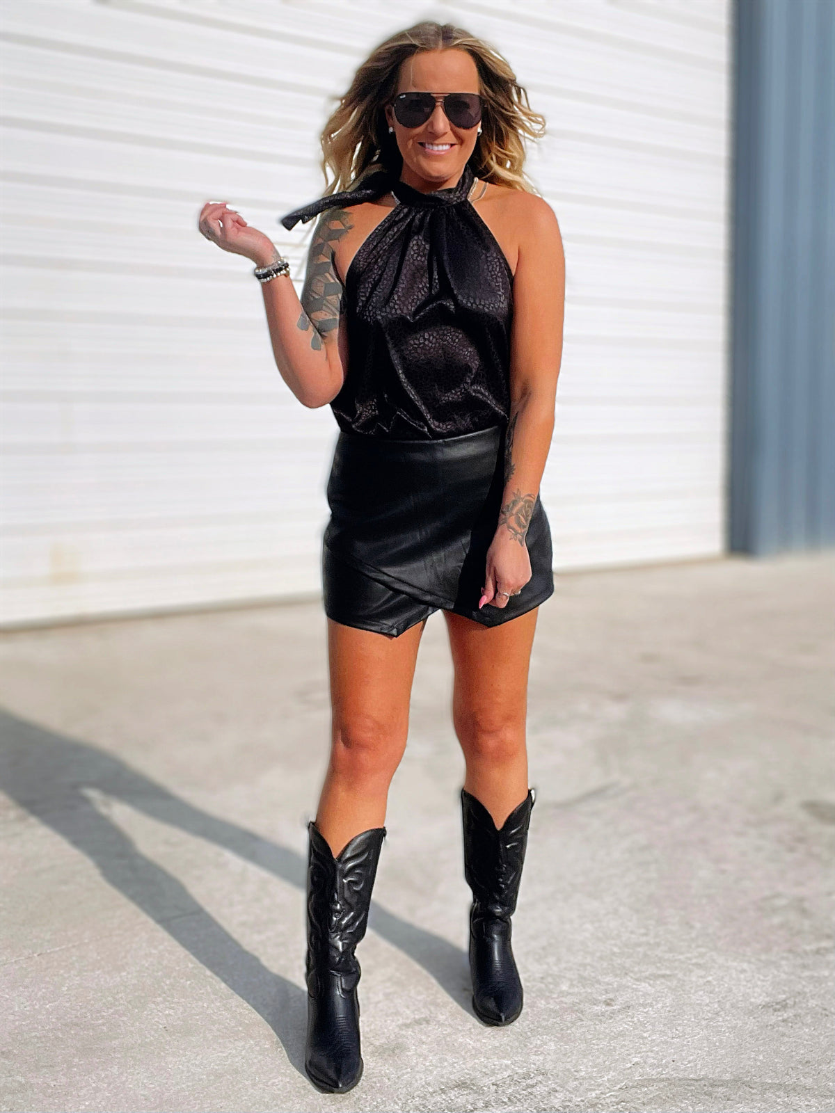 Thunderstruck Faux Leather Skort