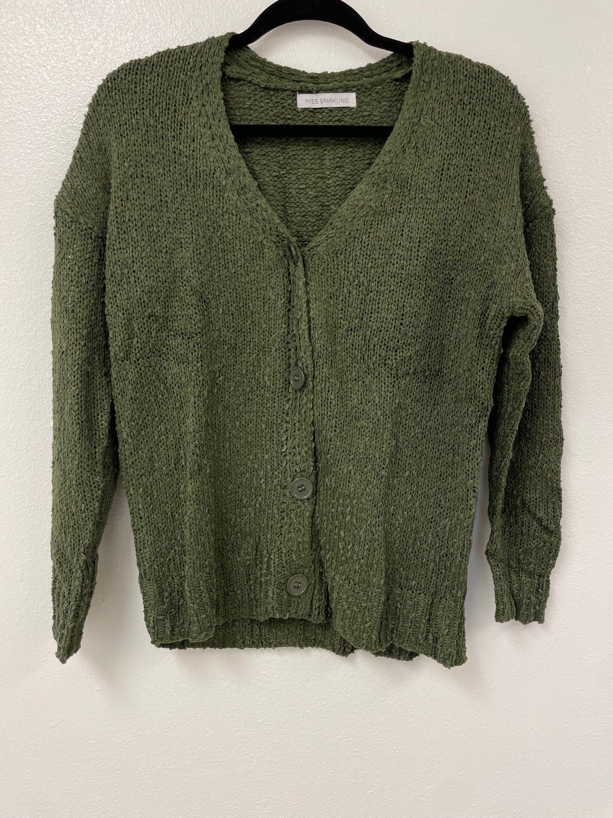 Country Green Button Down Sweater