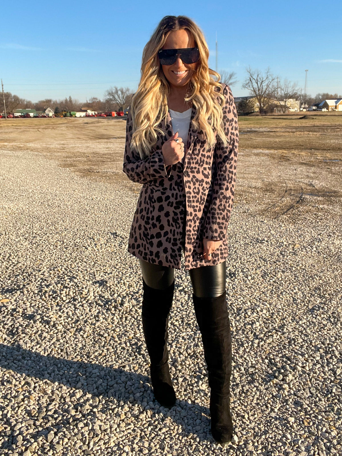 Pour Some Sugar On Me Leopard Print Blazer