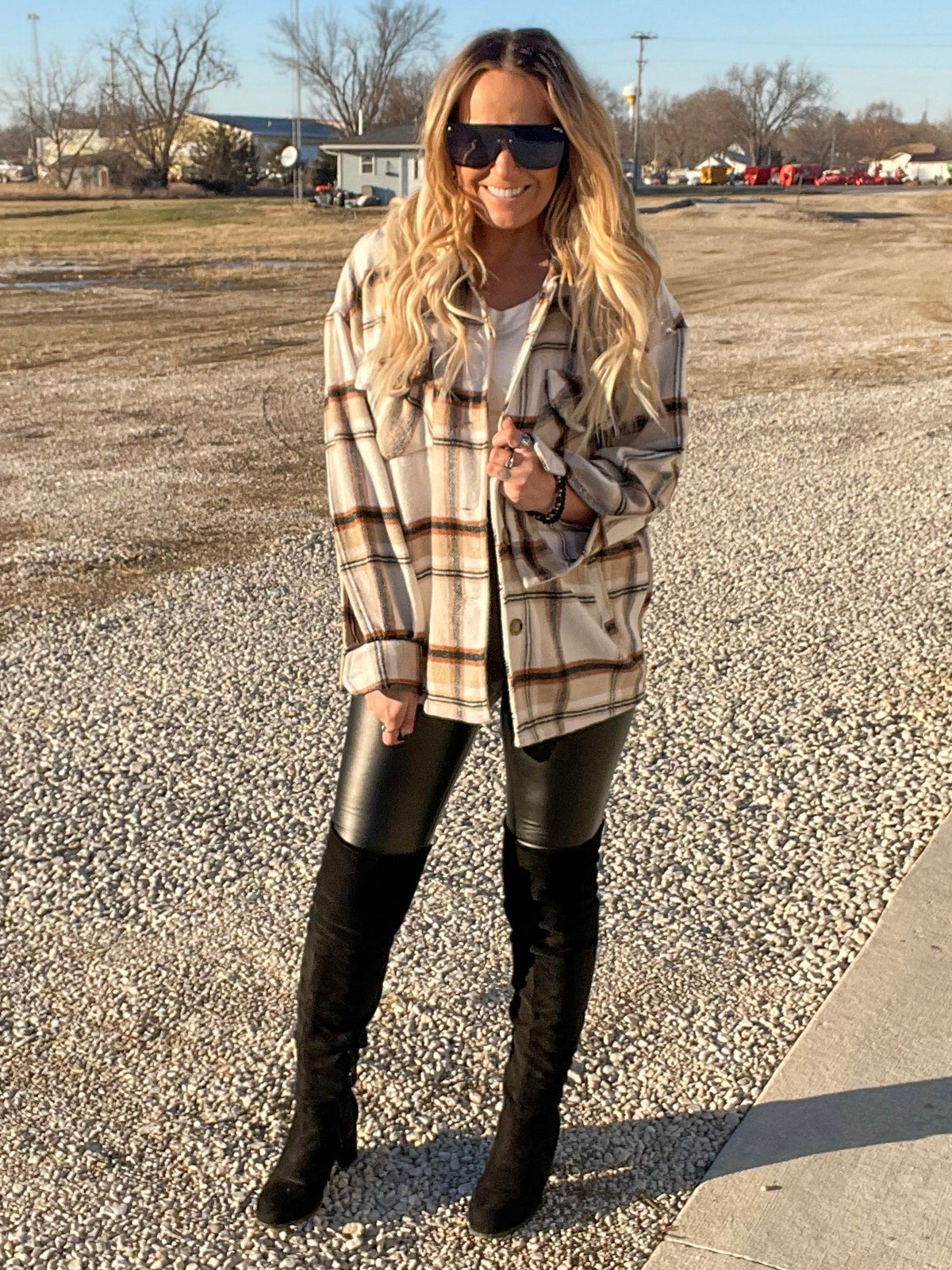 Just Wanna Get Cozy Oversized Plaid Shacket