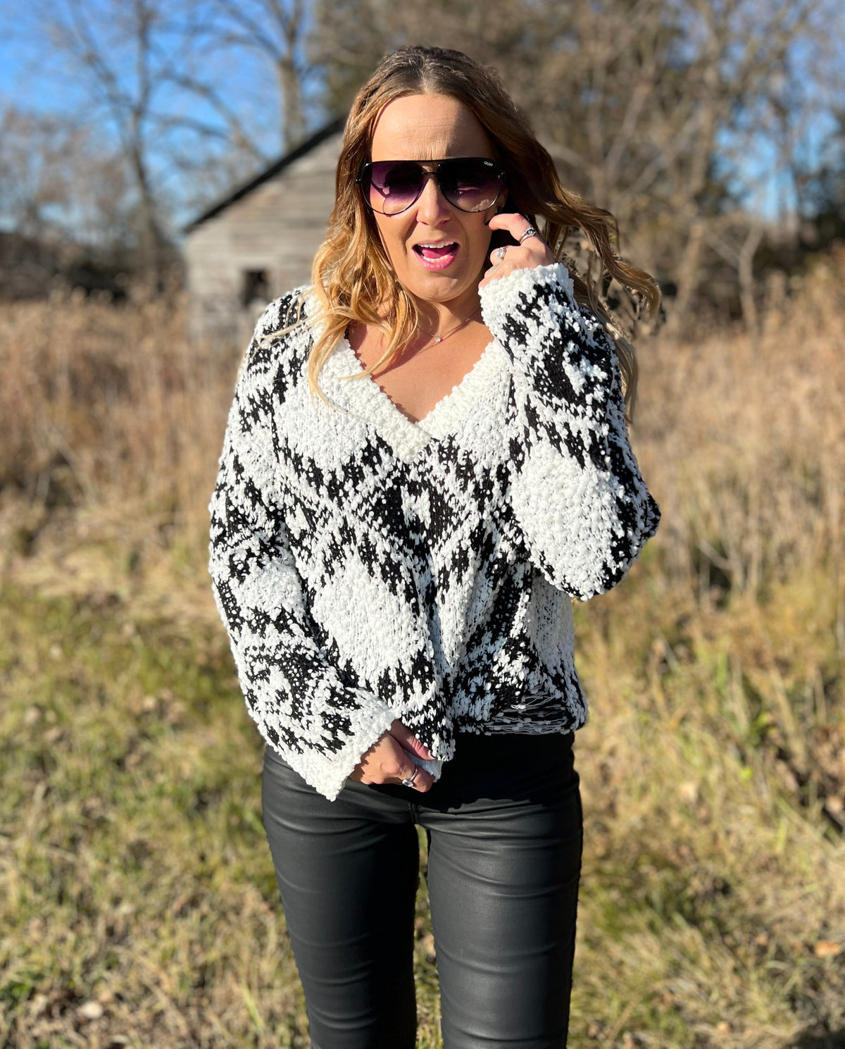 Diamonds Are Forever Distressed Sweater