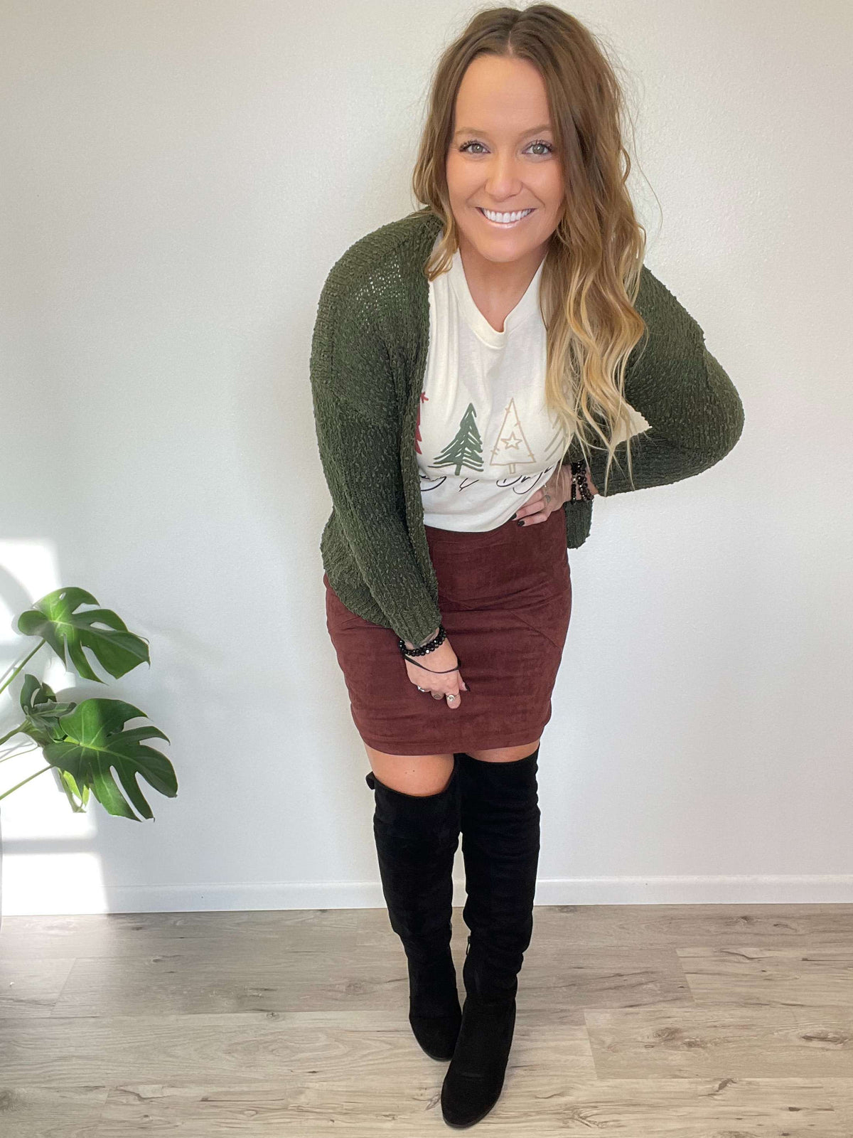 Country Green Button Down Sweater