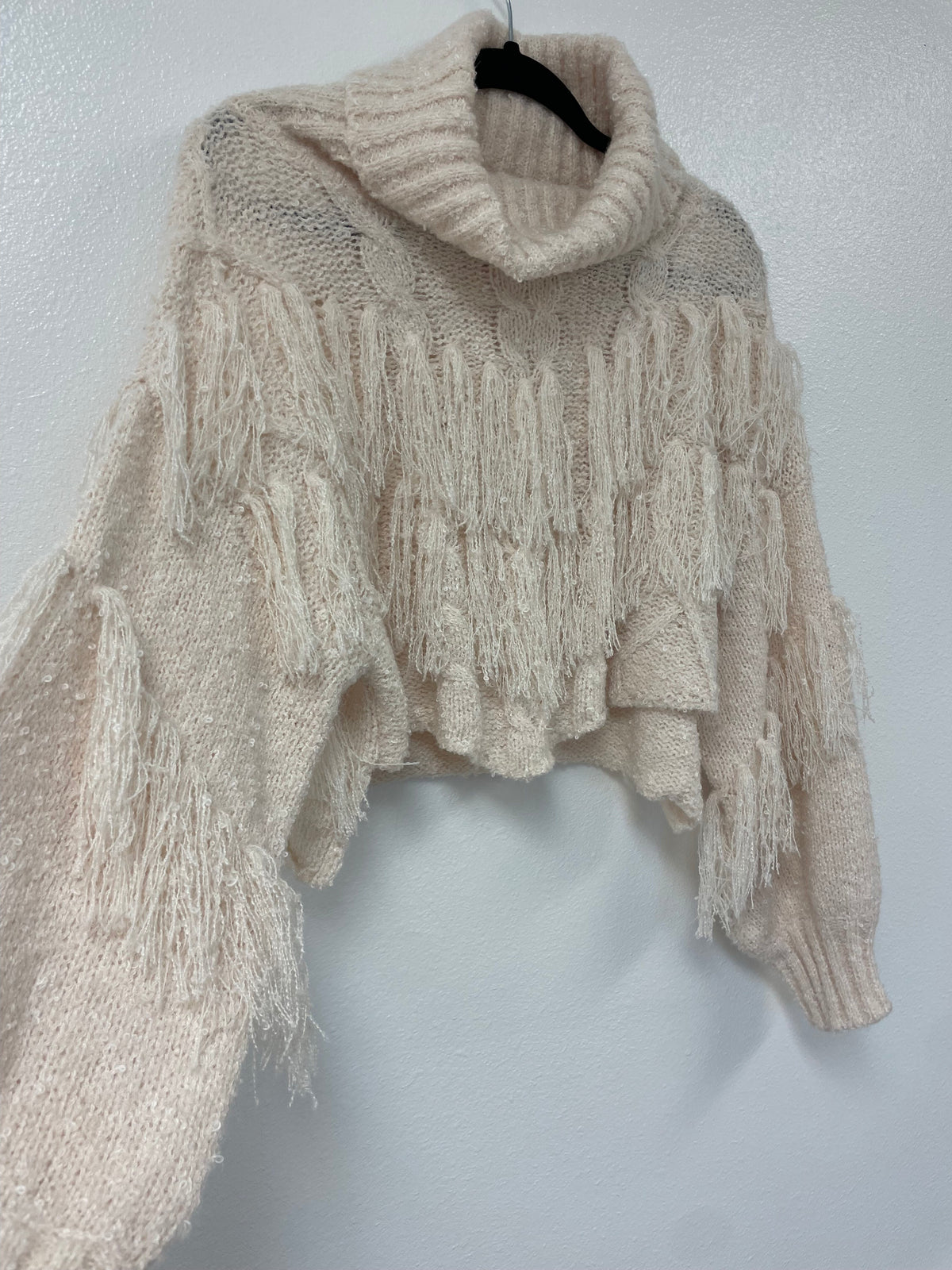 Fringe Benefits Slightly Cropped Sweater