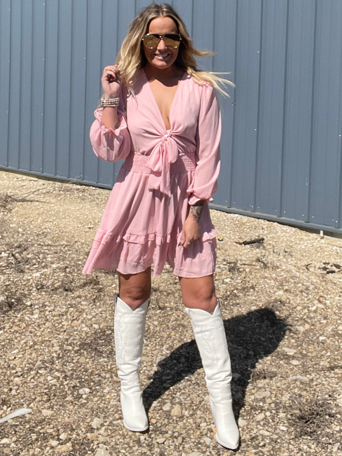 Pretty In Pink Ruffle Mini Dress