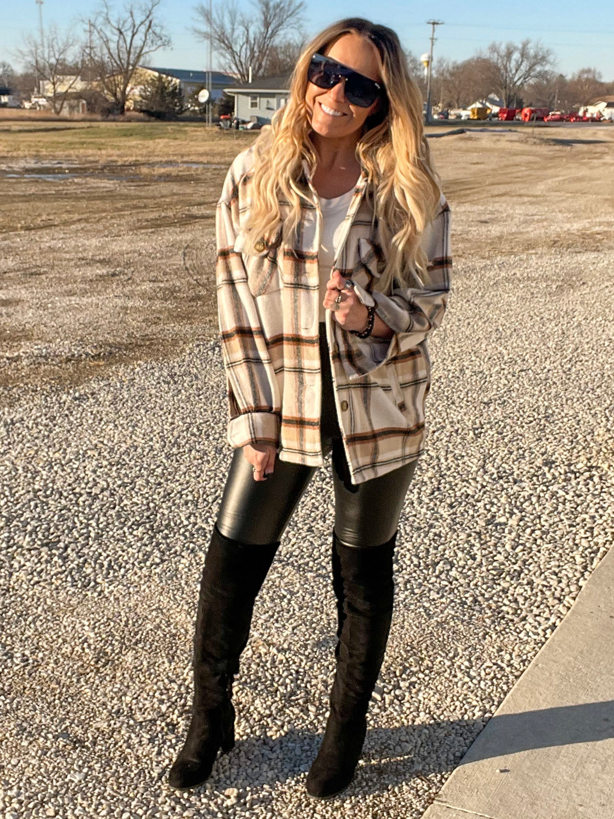 Just Wanna Get Cozy Oversized Plaid Shacket