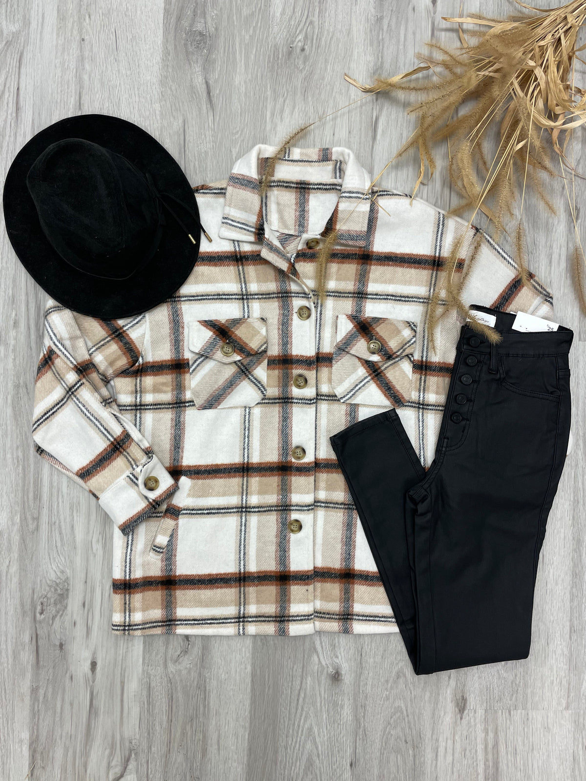 Just Wanna Get Cozy Oversized Plaid Shacket