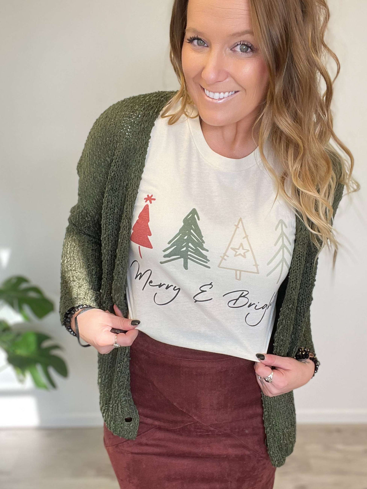 Step Into Christmas Merry & Bright Graphic Tee