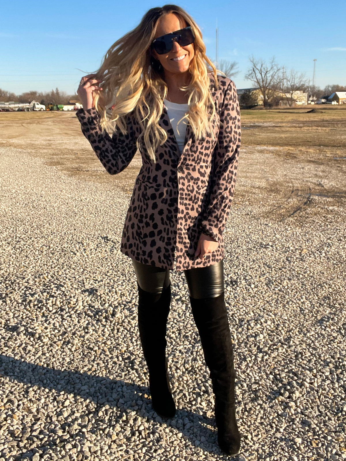 Pour Some Sugar On Me Leopard Print Blazer