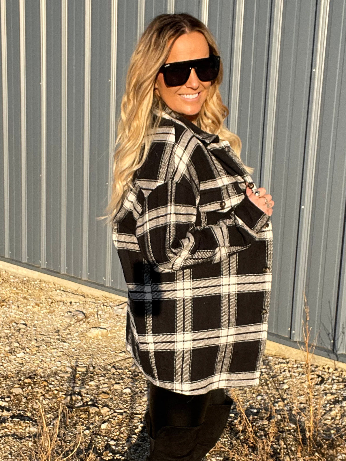 Cover Me Up Oversized Plaid Shacket