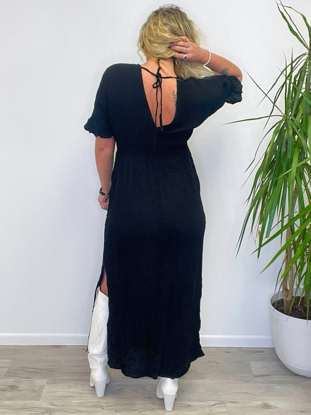 Swept Away Black Maxi Dress