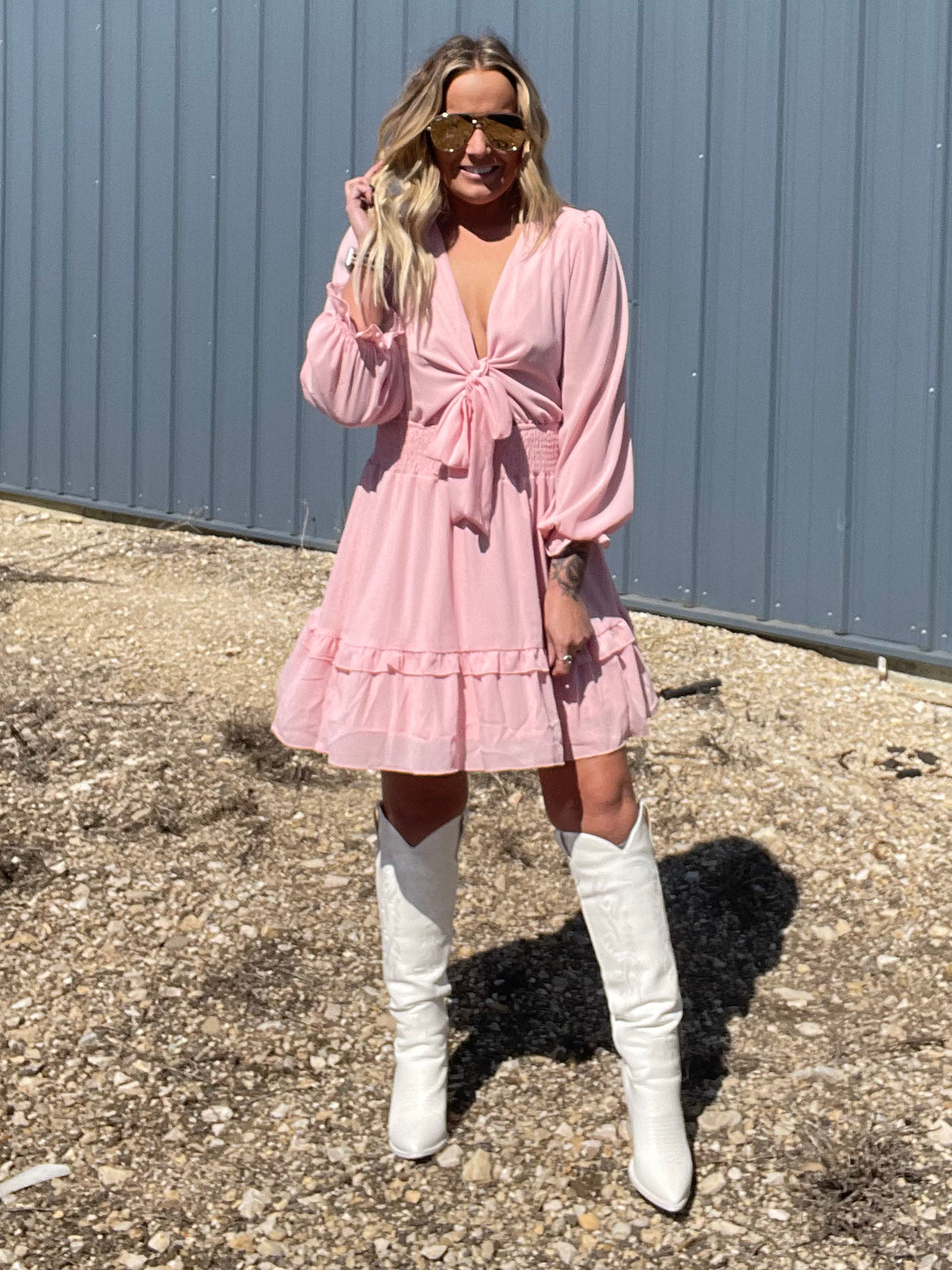 Pretty In Pink Ruffle Mini Dress