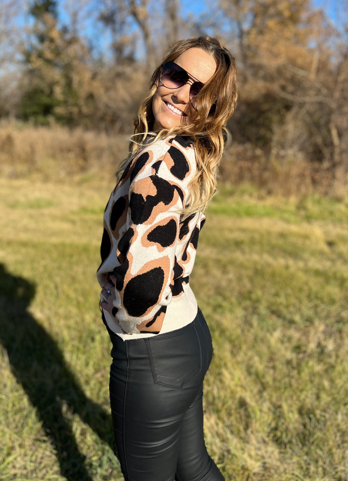 On The Prowl Leopard Sweater & Shorts Set