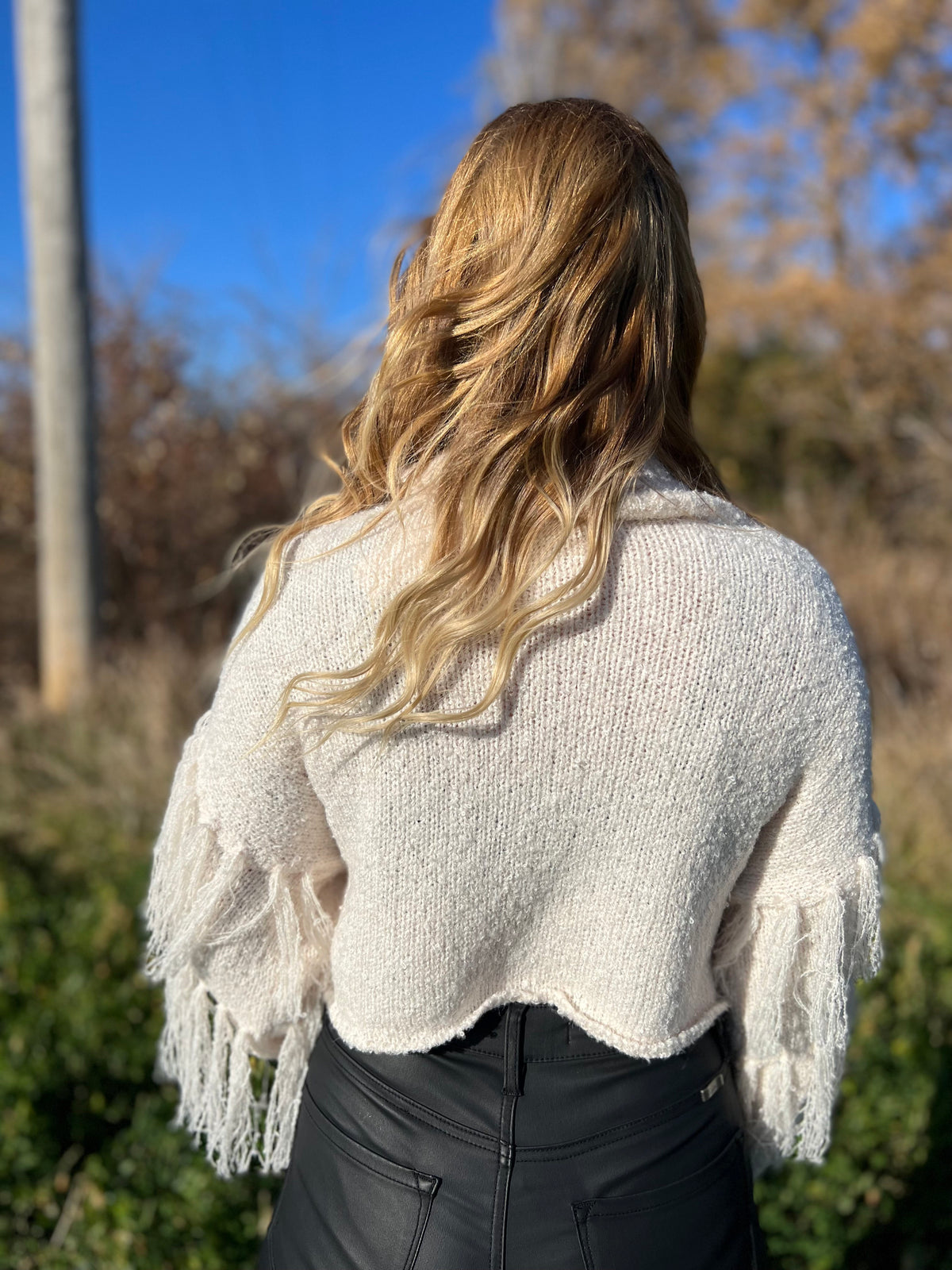 Fringe Benefits Slightly Cropped Sweater