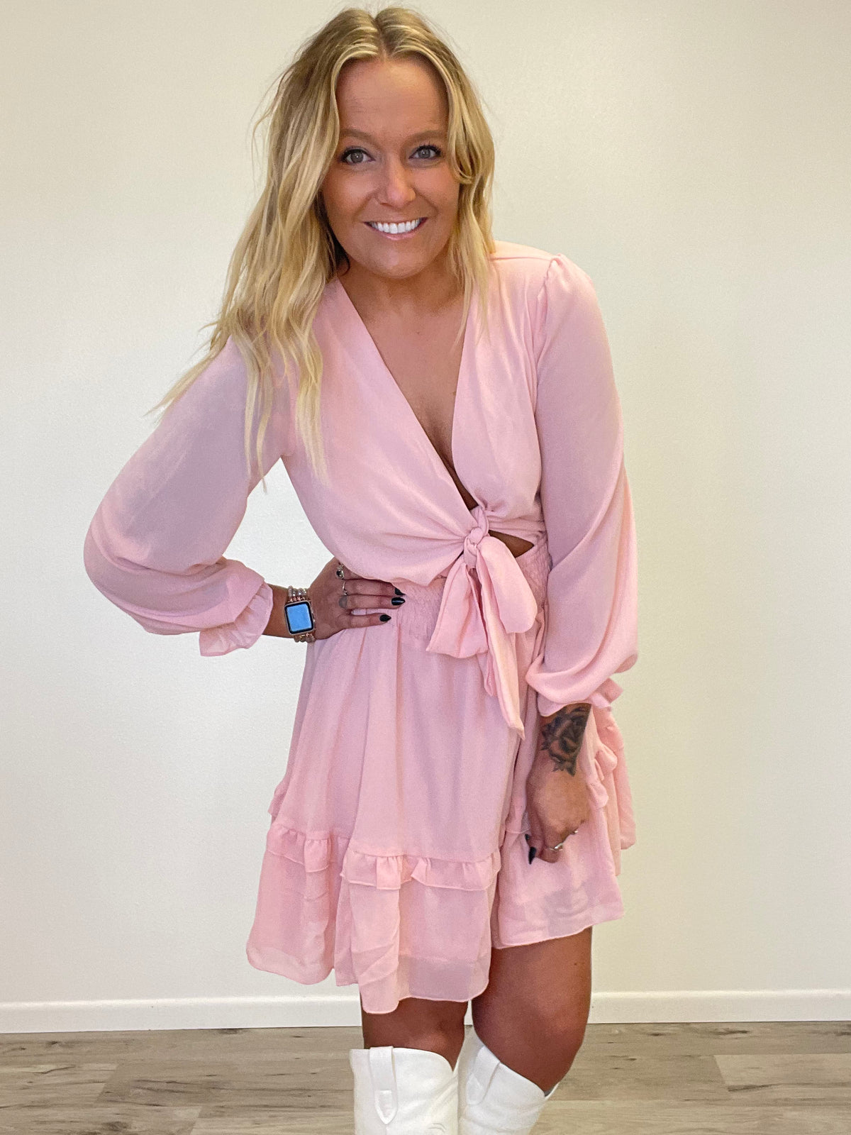 Pretty In Pink Ruffle Mini Dress