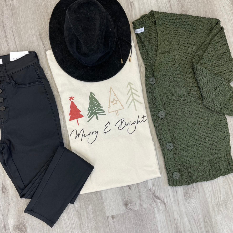 Country Green Button Down Sweater