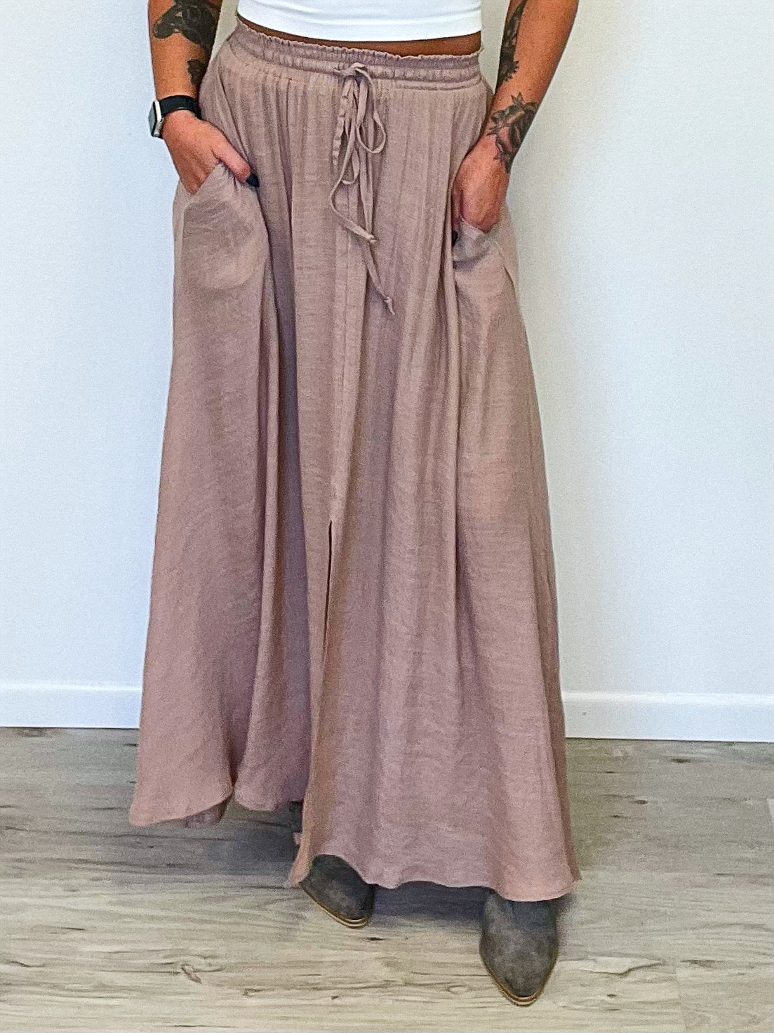 Pickin' Wildflowers Drawstring Maxi Skirt