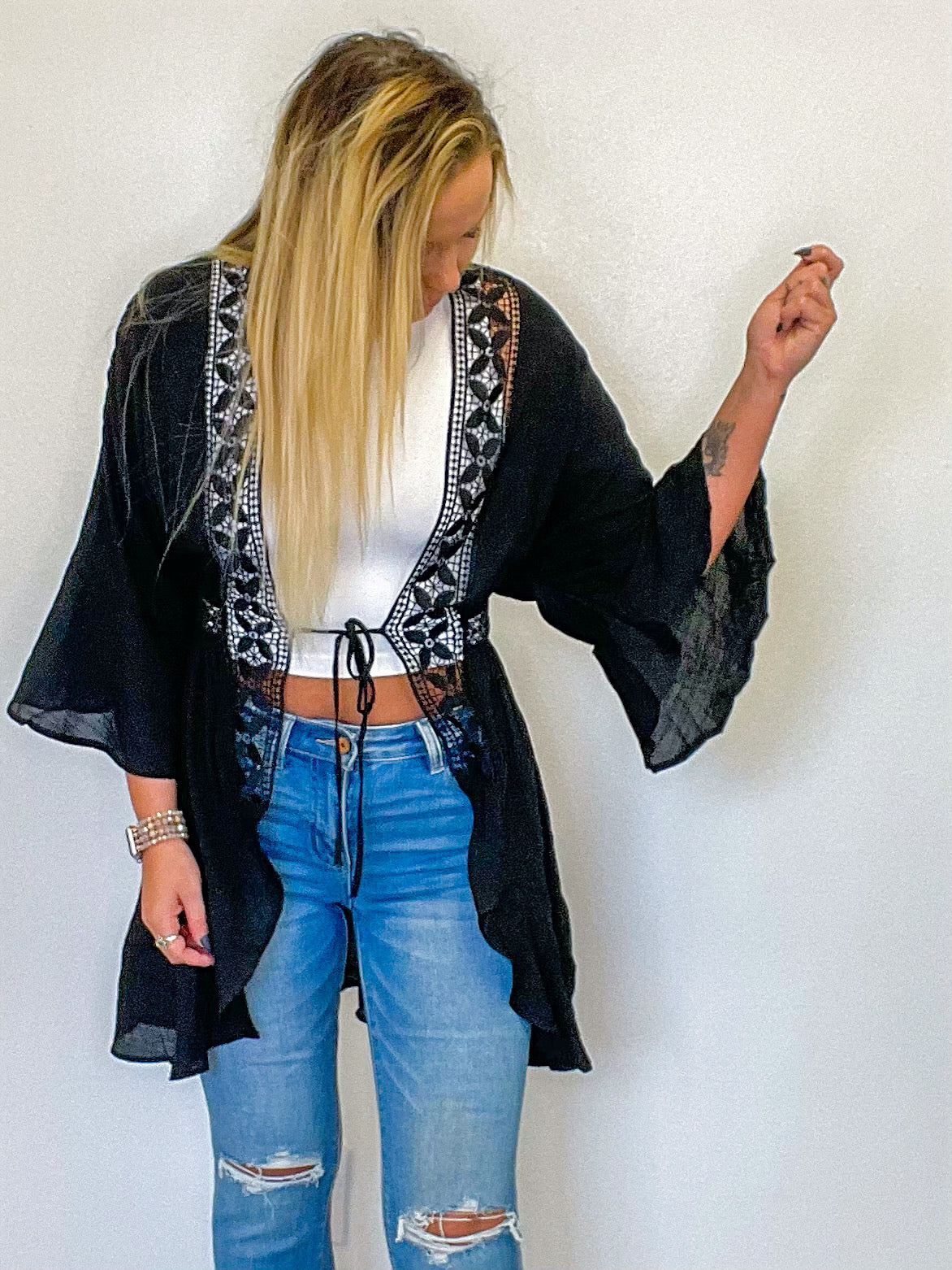 All About That Lace Ruffle Kimono