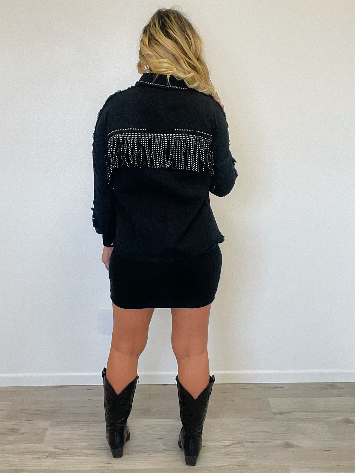 Born To Run Fringe Denim Jacket