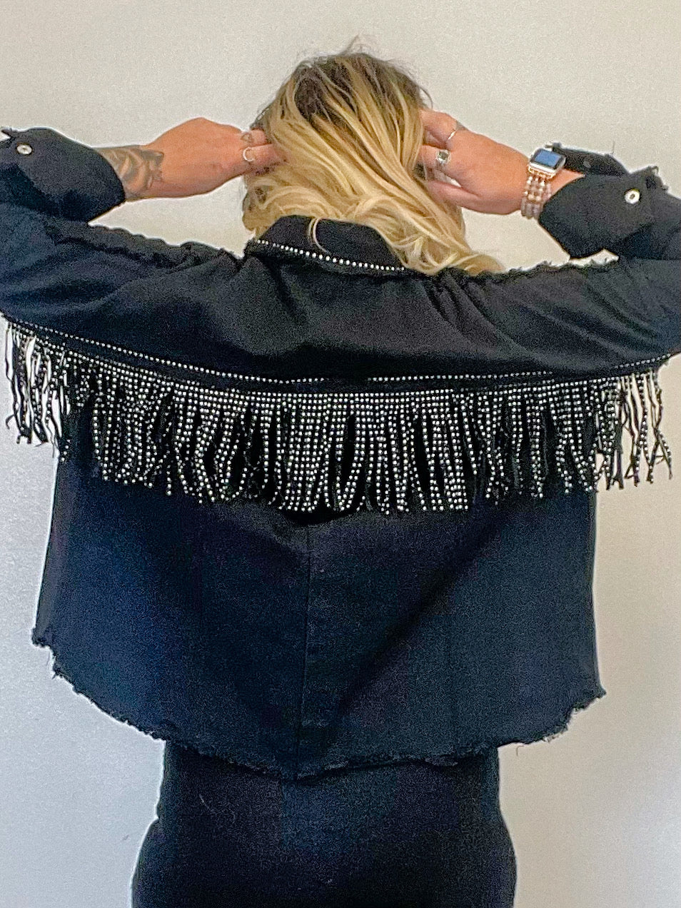 Born To Run Fringe Denim Jacket