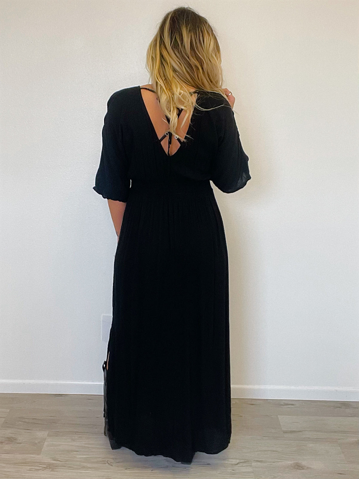 Swept Away Black Maxi Dress