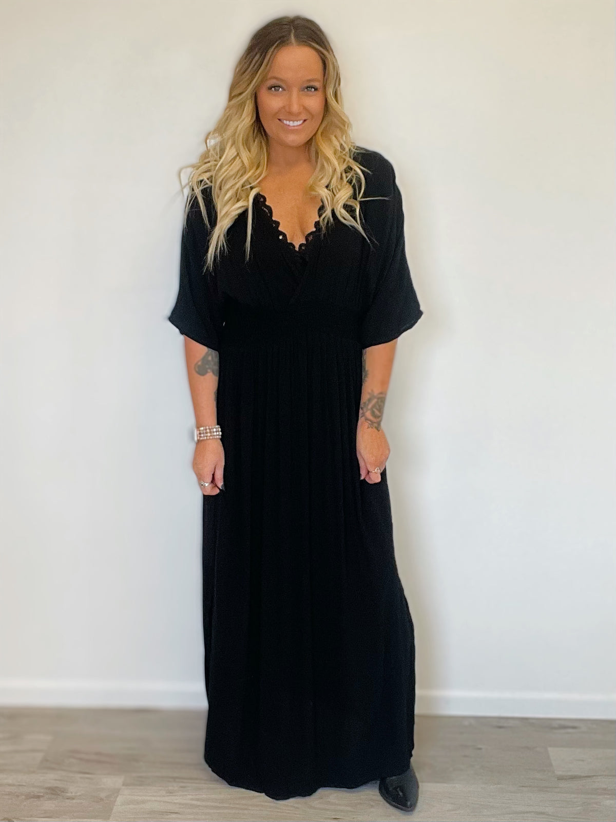 Swept Away Black Maxi Dress