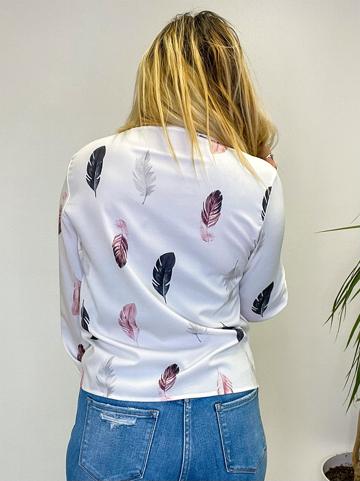 Flock Together Printed Feather Top