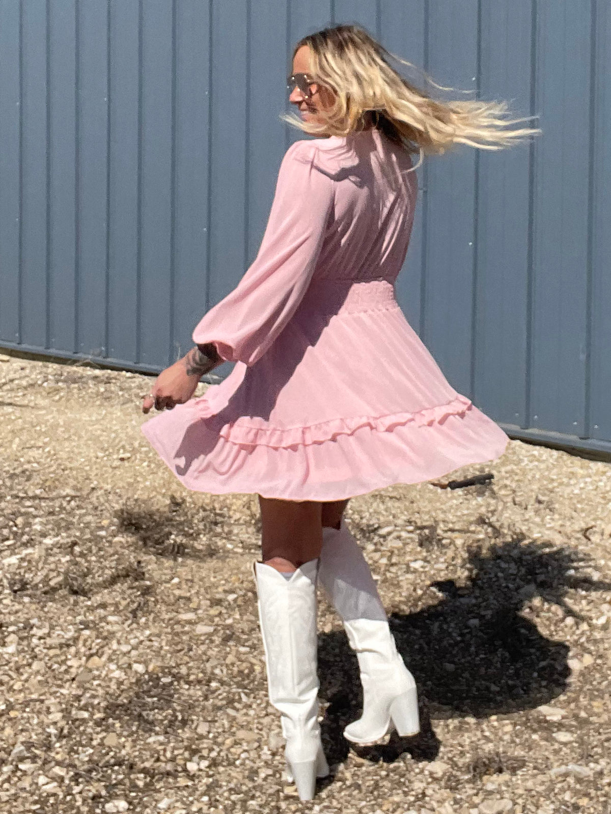 Pretty In Pink Ruffle Mini Dress