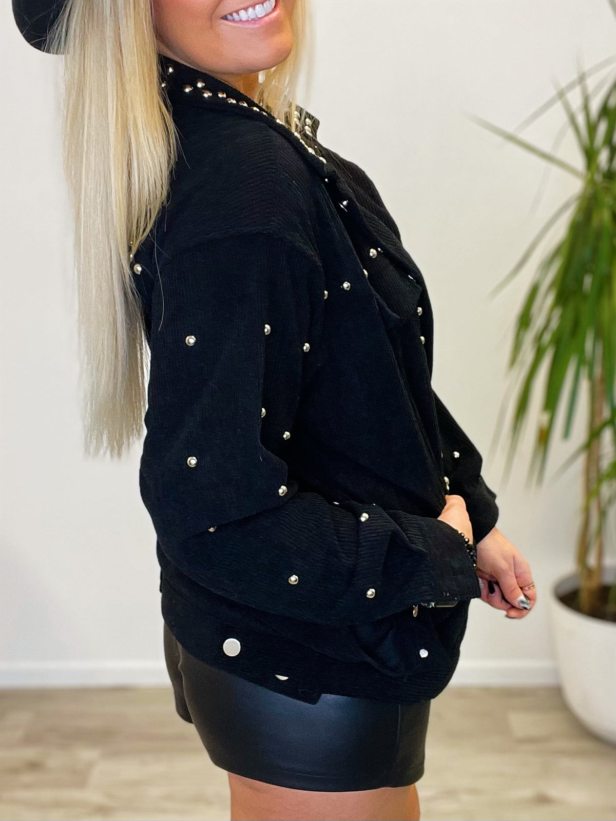 Black Cadillac Studded Corduroy Jacket