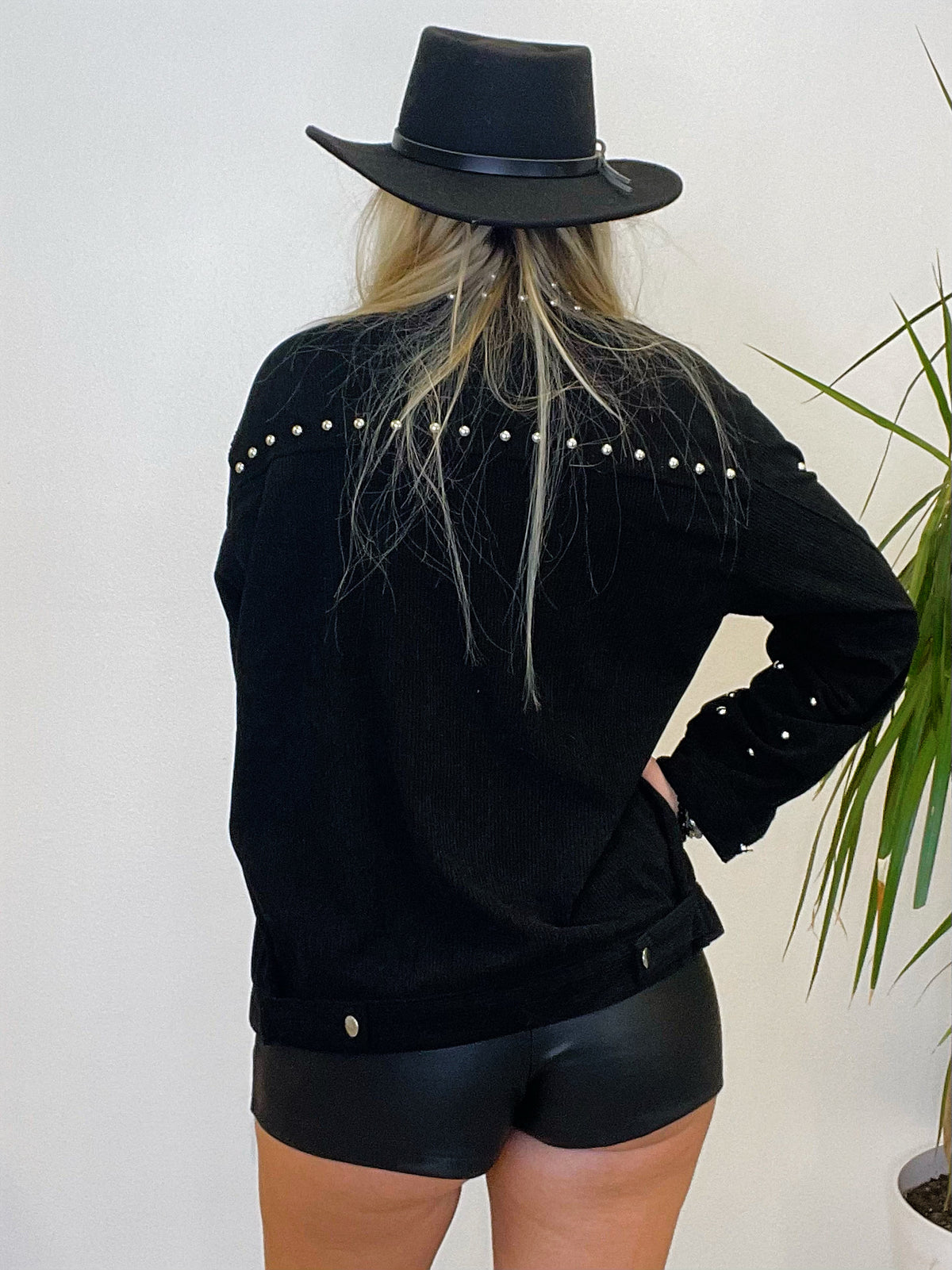 Black Cadillac Studded Corduroy Jacket