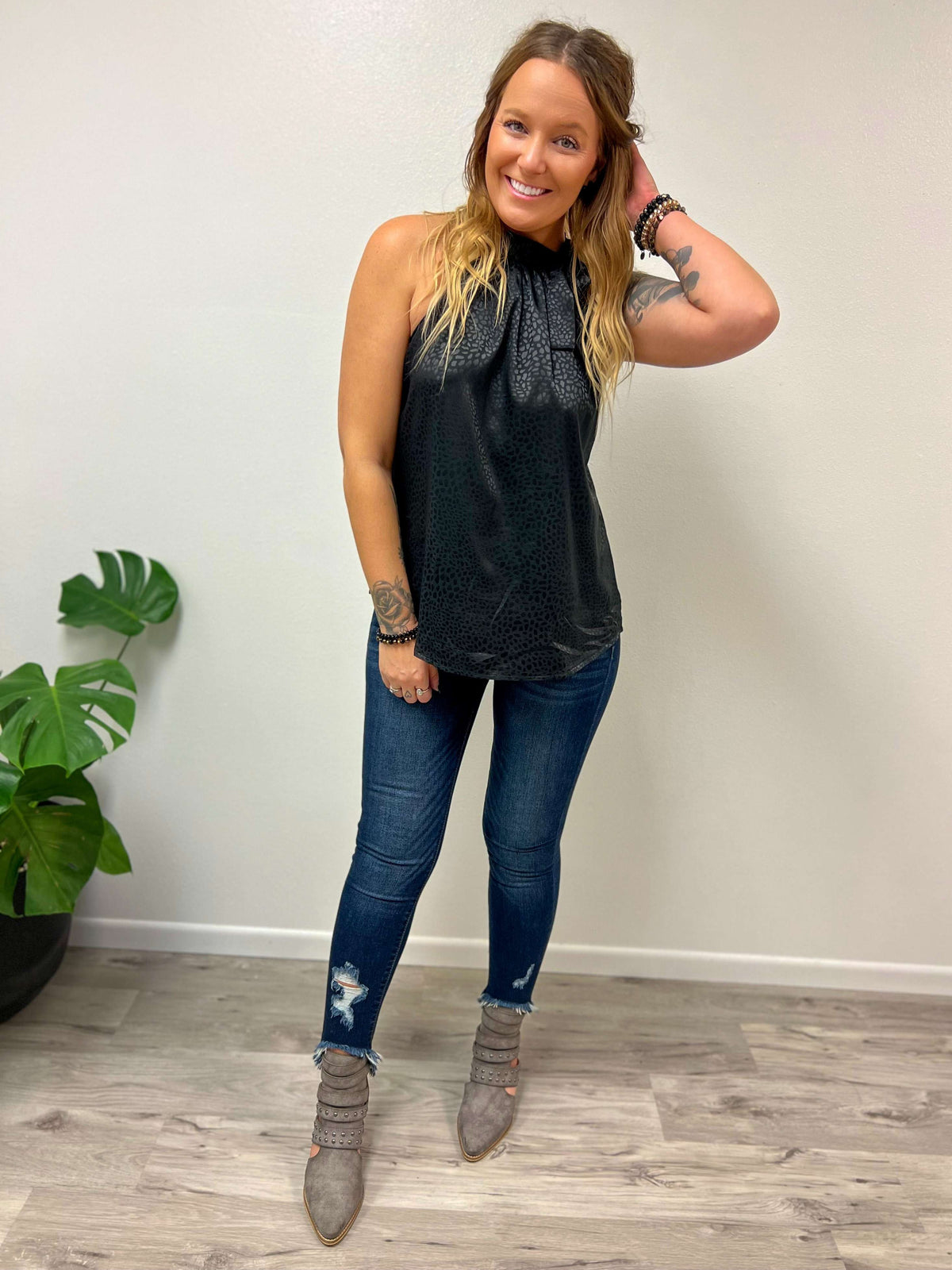 Heard It From A Friend Satin Halter Top