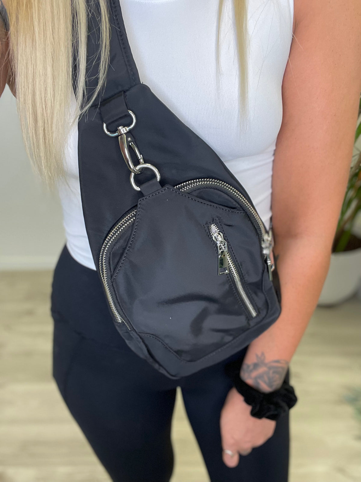 Throw It In The Bag Black Crossbody