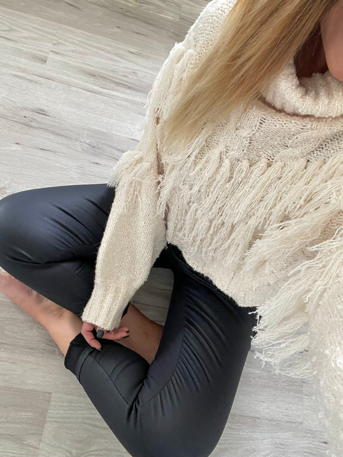 Fringe Benefits Slightly Cropped Sweater